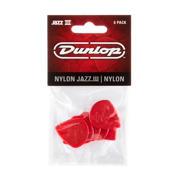 Dunlop Nylon Jazz III Red Nylon Sharp 1.38mm - Player Pack