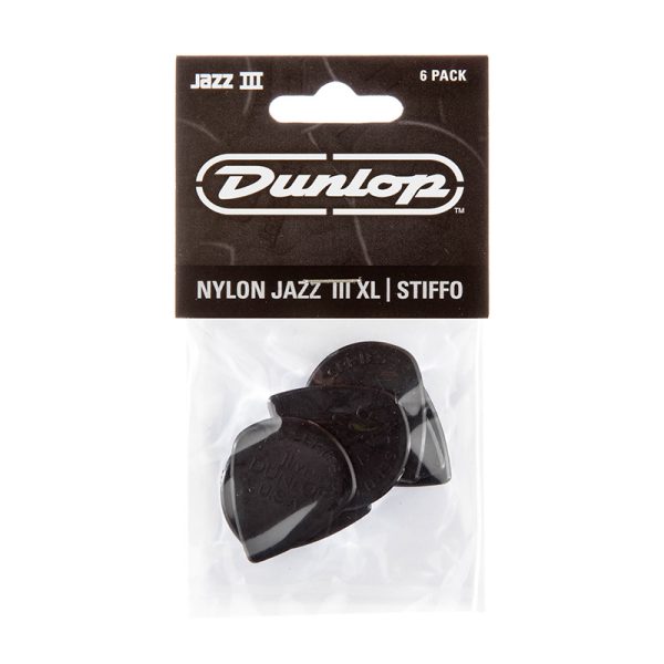 Dunlop Nylon Jazz III XL Black Stiffo Sharp 1.38mm - Player Pack