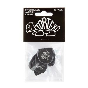 Dunlop Tortex Pitch Black Jazz 1.35mm - Player Pack