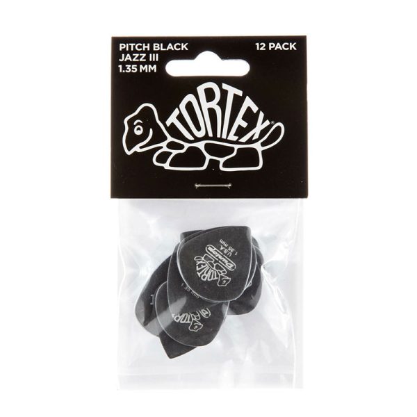 Dunlop Tortex Pitch Black Jazz 1.35mm - Player Pack