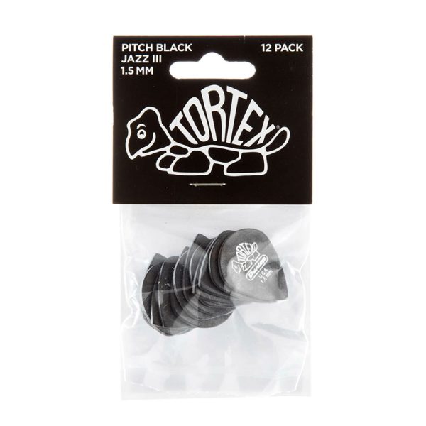 Dunlop Tortex Pitch Black Jazz 1.50mm - Player Pack