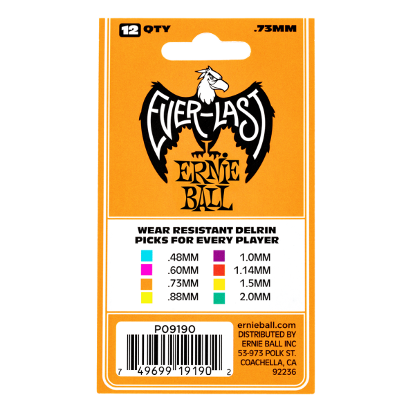 Ernie Ball Everlast Orange 0.73mm - 12 Pack - Image 2