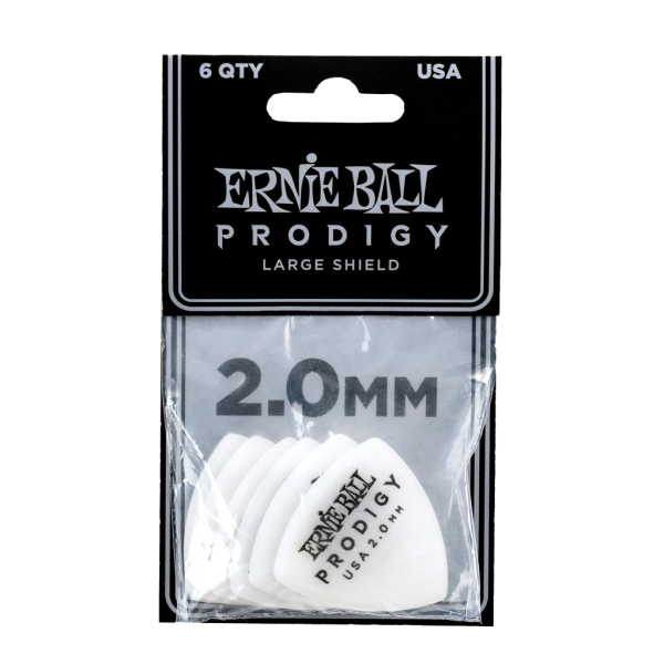 Ernie Ball Prodigy Large Shield White 2.00mm - 6 Pack