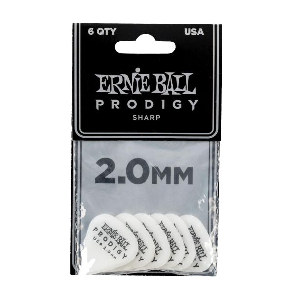 Ernie Ball Prodigy Sharp White 2.00mm - 6 Pack