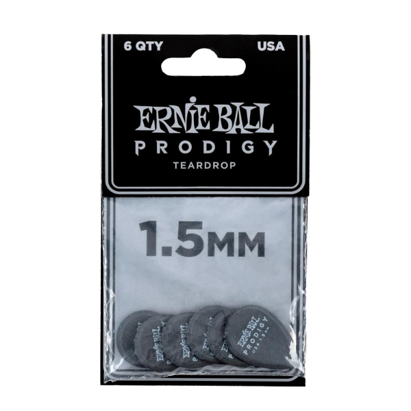 Ernie Ball Prodigy Teardrop Black 1.50mm - 6 Pack