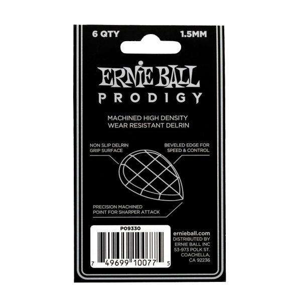Ernie Ball Prodigy Teardrop Black 1.50mm - 6 Pack - Image 2