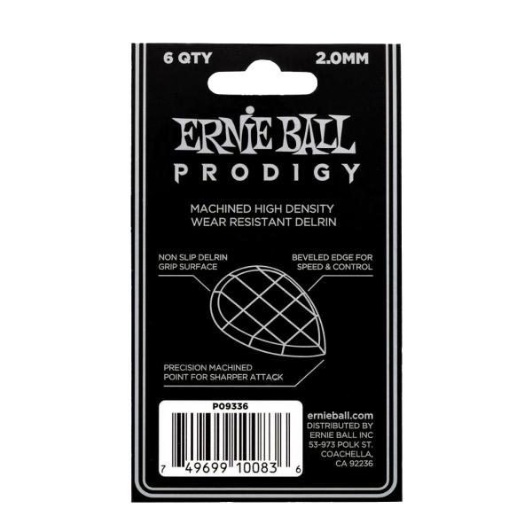 Ernie Ball Prodigy Teardrop White 2.00mm - 6 Pack - Image 2