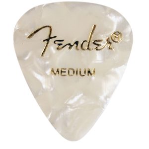 Fender Premium Celluloid 351 White Moto Medium