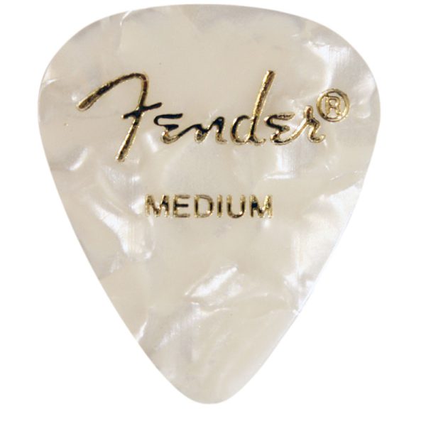 Fender Premium Celluloid 351 White Moto Medium