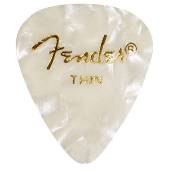 Fender Premium Celluloid 351 White Moto Thin - 12 Pack