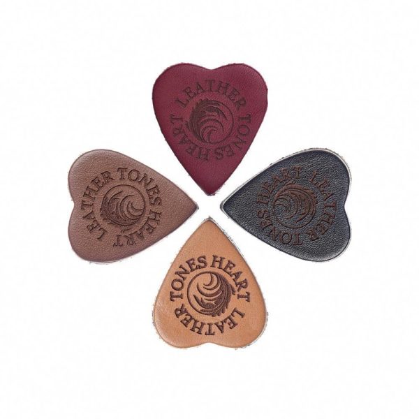 Leather Tones Heart 4 Pack