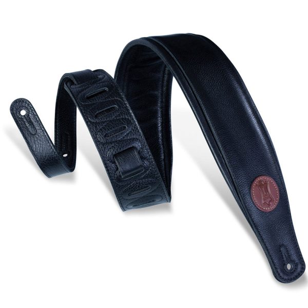 Levys Garment Leather w Garment Leather Backing Signature Logo Padded 3" - Black MSS2-BLK
