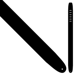 Perris Plain Leather Guitar Strap - Black