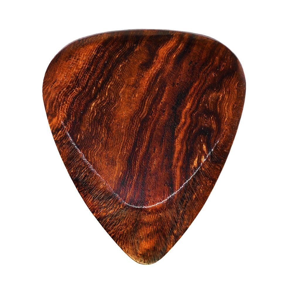 Collier Médiator Timber Tones Padouk Bimanie - Pendentif Guitare En Aluminium, Chaîne 2.4mm, Boîte Fer