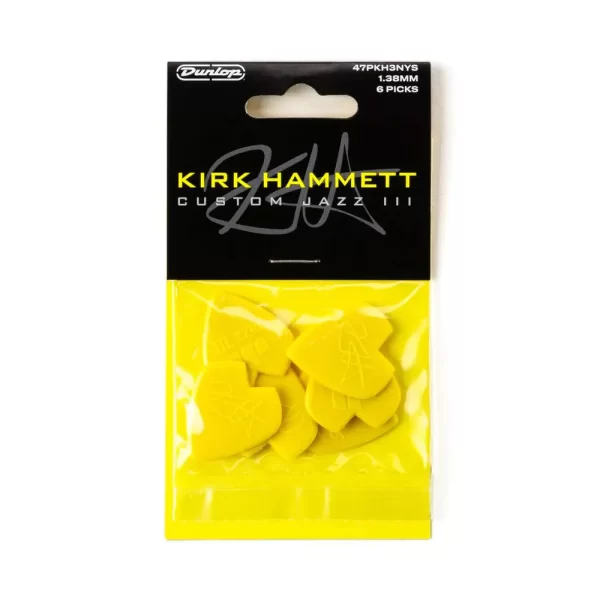 Dunlop Kirk Hammett Nylon Jazz III 1.38mm - Yellow - Player Pack